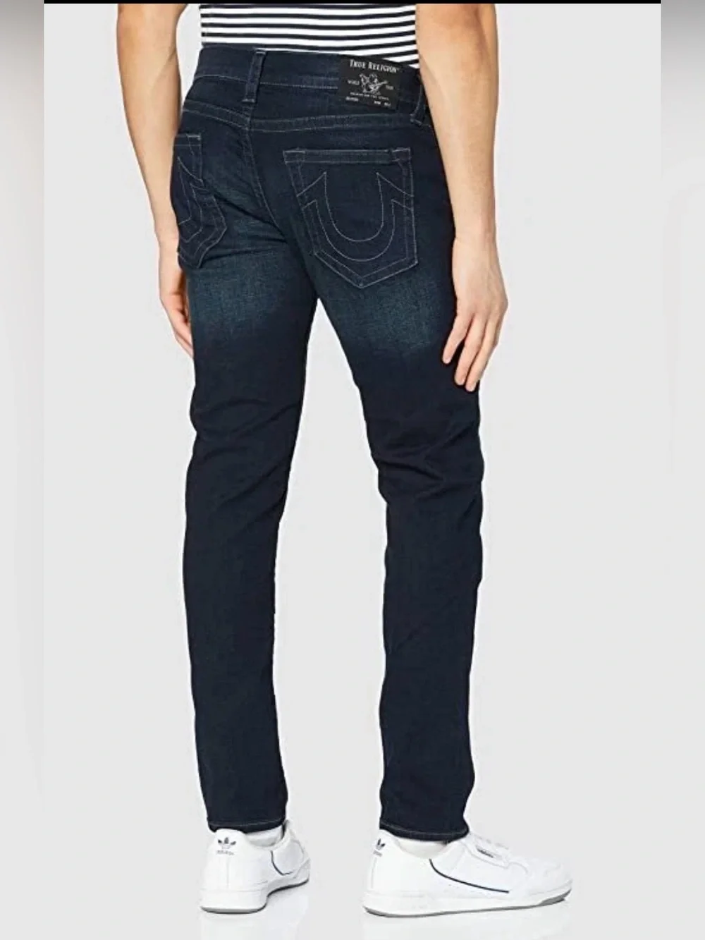 True Religion Dark Wash Rocco Relaxed Skinny Denim Jeans.  Sz 33